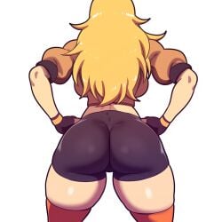 1girls ai_generated ass ass_focus big_ass blonde_hair dat_ass female female_only huge_ass mullon novelai rooster_teeth rwby solo solo_female solo_focus spats yang_xiao_long