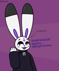 anthro bunny cocky evilfiendish femboy fur furry huge_balls huge_cock hung_trap hyper_penis imminent_orgasm mare_(evilfiendish) massive_penis no_nut_november page_1 purple_eyes smug talking_to_viewer