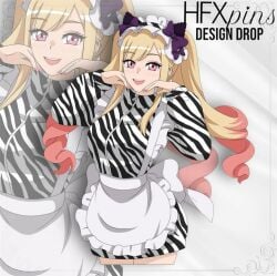 hfxpins kitagawa_marin maid maid_headdress maid_uniform sono_bisque_doll_wa_koi_wo_suru twintails yellow_hair zebra_print