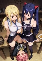 ai_generated blonde_hair blue_hair dominant_female fairy_tail femdom fetish funnel_gag funnel_in_mouth human_toilet human_urinal humiliation kinky lsfemdomart lucy_heartfilia mistress_and_slave natsu_dragneel peeing peeing_in_mouth piss_drinking piss_in_mouth pissing_in_mouth slave submissive_male swallowing_urine twintails two_girls urine_in_mouth urophilia wendy_marvell