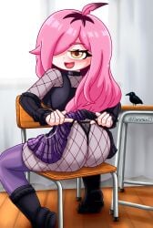 ai_generated ass ass_focus ass_visible_through_thighs big_ass big_breasts breasts corela embarrassed female female_only fishnet_clothing long_hair neneefthy pink_hair purple_stockings ronmix17 sitting sitting_on_lap solo solo_female streaming thick_ass thick_thighs thighhighs thighs twitch twitch.tv twitter yellow_eyes youtube youtube_hispanic youtuber youtuber_girl youtubers