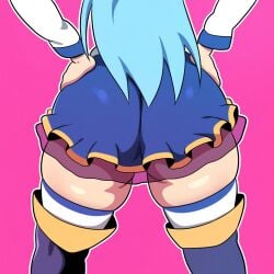 1girls ai_generated aqua_(konosuba) ass ass_focus big_ass female female_only huge_ass kono_subarashii_sekai_ni_shukufuku_wo! mullon novelai solo solo_female solo_focus that_ass_was_fat