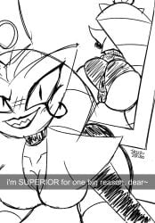 anus anus_focus breasts huge_ass huge_butt jaleczu mirror mirror_reflection mirror_selfie my_life_as_a_teenage_robot nickelodeon nicktoons pussy queen_vexus robot robot_girl sketch thick_ass vexus