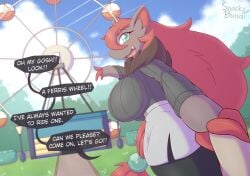 big_breasts breasts female furry huge_breasts pokemon pokemon_(species) snackbunnii tagme thick_thighs wide_hips zoroark