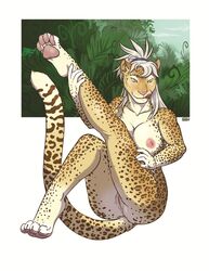 anthro anus breasts feline female fur furry hindpaw iggi leopard licking licking_lips looking_at_viewer nude paws pinup post pussy sitting solo tongue