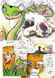 anthro better_late_than_never comic cum daigaijin english_text feline fur furry kung_fu_panda master_monkey master_tigress master_viper masturbation page_46 sage_advice snake tiger