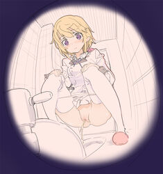 censored charlotte_dunois female female_only fisheyes hidden_camera human infinite_stratos mochi_(circle_rin) peeing solo squat_toilet thighhighs toilet toilet_use young