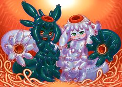 4n amber_eyes green_eyes monster_girl symmetry tentacle