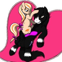 anal anal_sex ass balls black_penis blue_eyes brown_eyes cutie_mark dreamsicle_swirl equine flashlight furry gay girly heart holidays horse jeroba kraa male my_little_pony no_humans open_mouth penetration penis pony ribbons size_difference socks valentine's_day