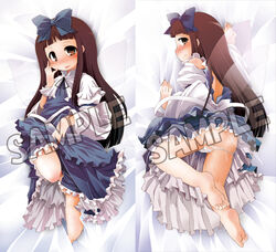 barefoot blush brown_hair dakimakura eastern_and_little_nature_deity feet fuurisuto panties pussy_juice sample star_sapphire_(touhou) touhou underwear watermark wings