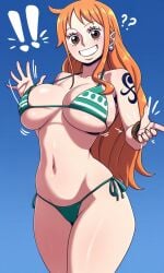 ai_generated big_breasts cum nami one_piece orange_hair pixelsin tagme