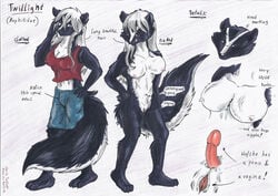 anthro blue breasts clothes faelis furry hair herm intersex model_sheet nipples penis pussy red shirt starlightsmarti tongue trousers twillight white_fur