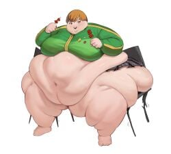 chie_satonaka morbidly_obese persona_4 plus_size softon ssbbw