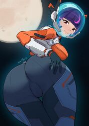 2d alternate_version_available blizzard_entertainment helmet juno_(overwatch) nemuifran overwatch overwatch_2 presenting_ass spacesuit tagme