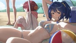 16:9 3girls ahoge almost_naked almost_nude ankles antenna_hair arm_up armpit armpit_peek armpits bare_armpits bare_arms bare_belly bare_calves bare_chest bare_hands bare_hips bare_knees bare_legs bare_midriff bare_navel bare_shoulders bare_skin bare_soles bare_thighs bare_toes barefoot beach beach_ball beach_mat belly belly_button bikini bikini_bottom bikini_only bikini_top blue_bikini blue_bikini_bottom blue_bikini_only blue_bikini_top blue_eyebrows blue_eyes blue_eyes_female blue_hair blue_hair_female blue_sky blue_string_bikini blue_swimsuit blue_swimwear blush blush_face blushed_face blushing_at_viewer blushing_face blushing_female breasts brown-skinned_female brown_skin brown_skinned_female busty busty_female busty_girl busty_teen calves chilakkk cleavage clouds coat collarbone covered_areola covered_areolae covered_nipples curvy curvy_body curvy_female curvy_figure curvy_hips curvy_thighs dark-skin dark-skinned_female dark_skin dark_skinned dark_skinned_female day daytime dot_nose elbows embarrassed_exposed_female embarrassed_expression embarrassed_female exposed exposed_armpits exposed_arms exposed_belly exposed_feet exposed_heels exposed_legs exposed_midriff exposed_shoulders exposed_thighs exposed_toes extended_arm extended_leg eyebrows_visible_through_hair fair_skin feet female female_focus female_naked female_only grin groin hair_between_eyes hair_ornament hair_ornaments hairless_armpits hand_behind_head hand_up high_resolution high_school_student highres hips hourglass_figure jacket kneepits knees knees_together knees_up komari_chika large_breasts laying_back laying_down laying_on_back laying_on_floor laying_on_ground lean_body lean_figure legs legs_closed legs_together light-skinned_female long_hair looking_at_viewer make_heroine_ga_oo_sugiru! medium_hair mostly_nude multiple_females multiple_girls naked naked_female naked_woman narrow_waist navel nearly_nude nude nude_female nudity on_back open_mouth open_mouth_smile outdoor outdoor_nudity outdoors outside pale pale-skinned_female pale_skin pale_skinned_female parasol parted_lips petite petite_body petite_female petite_girl pink_coat pink_jacket pink_topwear ponytail practically_nude profile pussy red_hair red_hair_female sand school_girl school_girls shaved_armpits short_hair shoulders sideboob sidelocks simple_background sitting sitting_on_ass sitting_on_floor sitting_on_ground skinny skinny_female skinny_girl skinny_waist sky slender_body slender_waist slim_girl slim_waist smile smiling_at_viewer smirk smooth_armpits smooth_skin soles standing string_bikini swimsuit swimwear teen_girl teenage_girl teenage_girls teenager tent thick_thighs thighs thin_waist toes tongue topwear underboob upper_body v-line waist white_background white_coat white_jacket white_topwear wide_hips yakishio_lemon yanami_anna