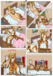 69 anthro balls bed breasts comic erection feline female fur furry jewelry libra-11 male nipples nude oral_sex penis pussy sex tiger transformation