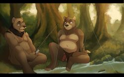 bear fishing jailbird male male_only penis water