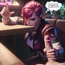 ai_generated arcane arcane_vi big_penis handjob league_of_legends male nightclub partial_male patreon patreon_username penis prostitution public_exposure public_masturbation punk_girl punk_hair red_hair riot_games short_hair vi whatajinx