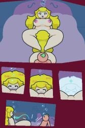 asphyxiation bed big_ass big_breasts big_thighs bubbles clone comic drowned drowning mario_(series) princess_peach pussy super_mario_bros. text threesome tomato_(okami_tomato) underwater underwater_sex zxtomatofan