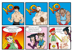 3girls 4boys artist_request balrog bottomless cammy_white capcom chun-li comic fei_long female hairy_pussy human humiliation juri_han k.o. ken_masters male pubic_hair street_fighter tagme zangief