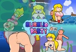 all_fours asphyxiation barrel big_ass big_breasts big_thighs blooper boat bubbles cave clothed collage dragged_away drowning grope groping groping_breasts groping_from_behind heart looking_up mario_(series) mario_party no_panties ocean on_all_fours pink_bra pipe princess_peach pussy shy_guy sinking super_mario_bros. tomato_(okami_tomato) underwater underwater_sex water worm's-eye_view zxtomatofan