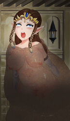 blue_eyes blush breasts brown_hair bule like_like monster nintendo open_mouth pixiv_manga_sample princess_zelda pussy resized tagme the_legend_of_zelda twilight_princess vore zelda_(twilight_princess)