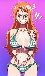 ai_generated big_breasts cum female female_only nami nami_(one_piece) one_piece orange_hair pixelsin tagme