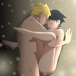 1boy 1girls against_wall bath blush blush boruto:_two_blue_vortex closed_eyes earrings female_penetrated glasses male/female naruto naruto_(series) optimystic sarada_uchiha shower shower_sex showering straight teenage_boy teenage_girl teenager uzumaki_boruto vaginal_penetration