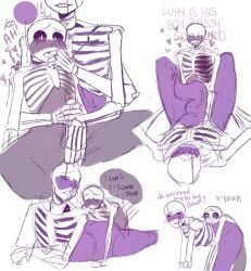 gaster neahchanart purple_blush sans sans_au tentacle tentacle_dick