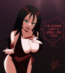 black_hair breasts cleavage female female_only goth goth_girl hanna-barbera hex_girls lipstick scooby-doo seductive tagme thorn_(hex_girls) vdrawstuff