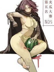 1girls female fromsoftware miao_jiangyou thighs watermelon watermelon_crushing