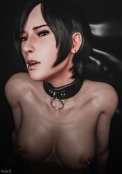 1girls 3d ada_wong ada_wong_(ty_brenneman) asian black_hair breasts brown_eyes capcom carla_radames choker eyelashes eyeshadow female mxic6 nipple_piercing pale-skinned_female petite piercing resident_evil resident_evil_6 seductive_eyes seductive_look seductive_mouth short_hair skinny slim