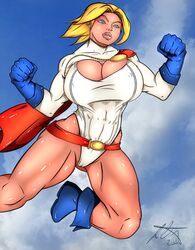 1girls alien alien_girl alternate_version_available athletic athletic_female background big_breasts blonde_hair blue_eyes blue_gloves breasts bursting_breasts bust busty cape cleavage cleavage_cutout clothed color colored costume curvaceous curvy curvy_figure dc dc_comics dinguis earth-2 earth_2 eyeshadow female female_only gloves heroine hips hourglass_figure huge_breasts humanoid j.d._lawless justice_society_of_america kara_zor-l karen_starr kryptonian large_breasts legs lipstick lower_body outfit posing power_girl red_cape short_hair solo standing superheroine superman_(series) thick_legs thick_thighs upper_body voluptuous watermark