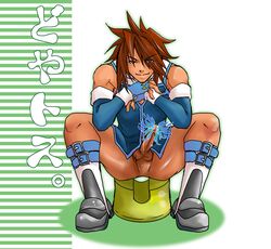 1boy bare_shoulders boots bottomless cum kratos_aurion male male_only penis red_eyes red_hair short_hair sitting smile solo tales_of_(series) tales_of_symphonia wings