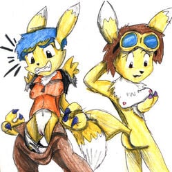 anthro ass breasts clothes color digimon digimon_tamers female female_only fur furry furry_ass furry_breasts furry_tail henry_wong lee_jianliang multiple_females nude pussy renamon tagme tail takato_matsuki