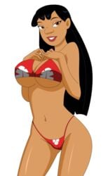 1girls aged_up alpha_channel big_breasts bikini black_hair breasts brown_eyes dark-skinned_female dark_skin disney female female_only for_sticker_use human lilo_and_stitch lilo_pelekai pervyangel png solo solo_female sticker_template swimsuit transparent_background transparent_png white_outline