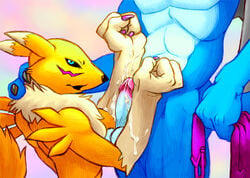 abs cum digimon exveemon gadonstriom renamon straight