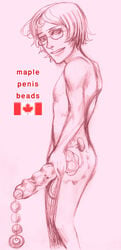 1boy axis_powers_hetalia beads big_penis body_horror canada canada_(hetalia) canadian_flag glasses male male_focus male_only male_urethral_insertion matthew_williams penis sketch solid_color_background solo solo_focus solo_male standing tagme urethra urethral_beads urethral_insertion urethral_penetration what white_background