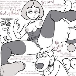 big_breasts bisexual bloodshot_eyes brian_griffin canine_penis closeup collar cum_on_face d! dream earrings exposed_pussy eyeshadow facial family_guy fantasy female foreskin gesture inviting_to_sex knot large_areolae leggings lois_griffin looking_at_penis male monochrome nipples penis peter_griffin pixel_art presenting_pussy pubes shocked surprised thighhighs uncut waking_up white_background