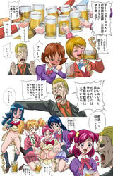 bunbee clothing comic crossover glasses minazuki_karen mojo-jojo nozomi_yumehara peeing pretty_cure rin_natsuki skirt tagme translation_request yes!_precure_5