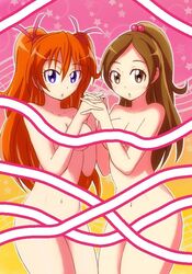 2girls censored hibiki_hojo kanade_minamino medium_breasts nnn_(artist) pretty_cure suite_precure yuri