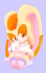 af-js blush breasts color female female_only front_view fur gloves nipples nude rabbit sitting solo sonic_(series) tagme uncensored vanilla_the_rabbit