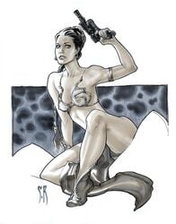 areola breasts erect_nipples hoop_earrings metal_bikini nipples princess_leia_organa return_of_the_jedi slave_bikini slave_leia star_wars stephane_roux