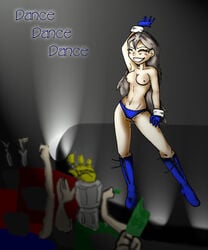 abs anti-joyce belly_button blonde_hair blue_boots breasts it's_walky money panties sal_walkerton/walters stripper webcomic