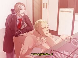 ass gay jack_krauser leon_scott_kennedy male male_only multiple_males nude resident_evil resident_evil_4 singing tagme tie yaoi