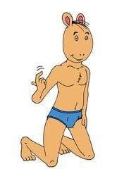 aardvark anthro arthur_(series) briefs david_read furry kooshmeister male_only solo solo_male tagme underwear