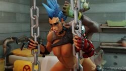 3d animated blender cum doggy_style female junker_queen junkrat murica3d original_voice overwatch overwatch_2 sound tagme video