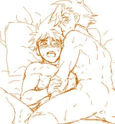 2boys bed gay kamina kittan_bachika male nude tagme tengen_toppa_gurren_lagann yaoi