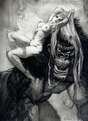 1girls ann_darrow artist_request king_kong king_kong_(series) nude nude_female tagme