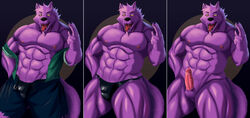 abs anthro areola balls barazoku bernard bernard_(ok_k.o.!_lbh) biceps boner bulge canine cartoon_network claws clothed clothing erection fenrirwolfen flaccid fur half-closed_eyes looking_at_viewer male male_only mammal manly mostly_nude muscles navel nipples nude ok_k.o.!_let's_be_heroes open_mouth pecs penis sharp_claws sharp_teeth smile solo speedo standing swimsuit teeth thick_thighs tongue tongue_out tricpes vein veiny_penis wolf yellow_eyes